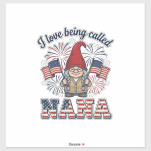Patriotic Nana Gnome Vintage Grandmother Shirt Des