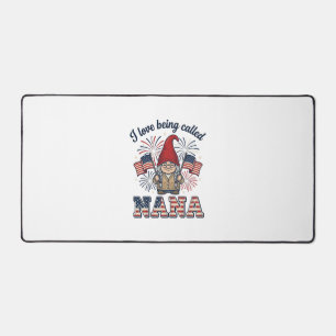 Patriotic Nana Gnome Vintage Grandmother Shirt Des Desk Mat