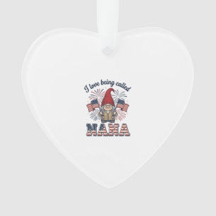 Patriotic Nana Gnome Vintage Grandmother Shirt Des Ornament