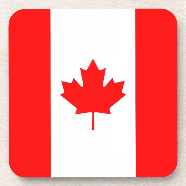 Patriotic National Flag of CANADA Coaster (Front)