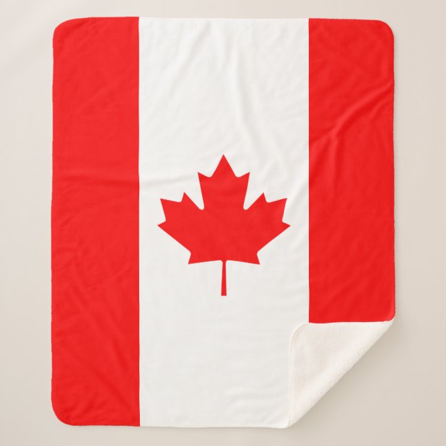 Patriotic National Flag of CANADA Sherpa Blanket (Front)