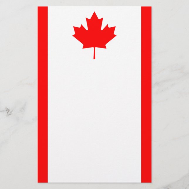 Patriotic National Flag of CANADA Stationery (Front)