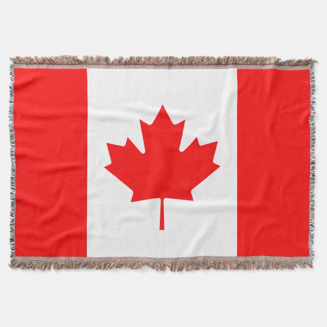 Patriotic National Flag of CANADA Throw Blanket (Front)