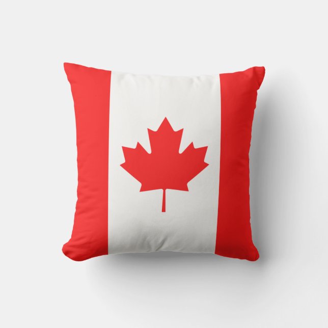 Patriotic National Flag of CANADA Throw Pillow (Front)