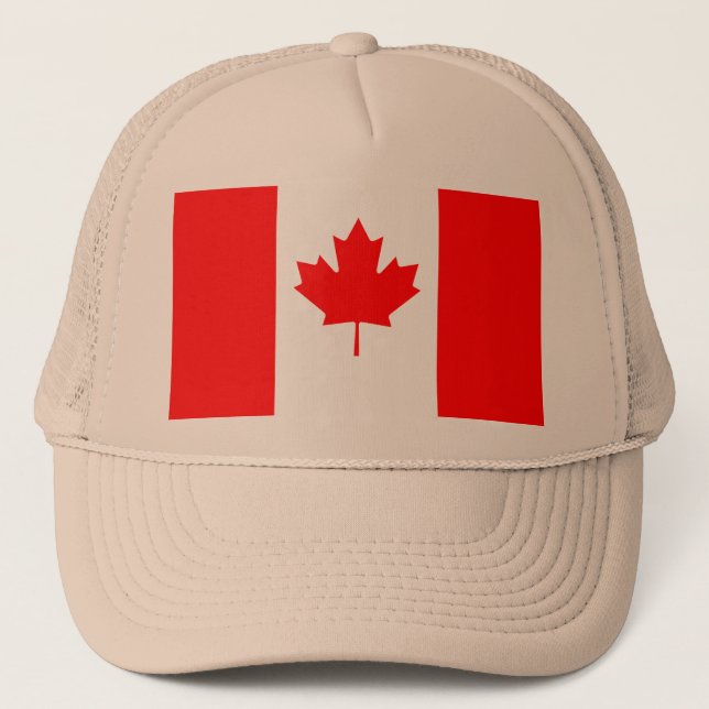 Patriotic National Flag of CANADA Trucker Hat (Front)