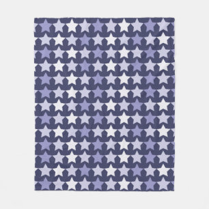 Patriotic Navy Blue Stars Fleece Blanket