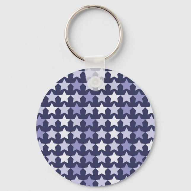Patriotic Navy Blue Stars Keychain (Front)