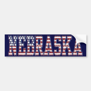PATRIOTIC NEBRASKA BUMPER STICKER