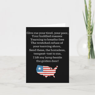 Patriotic New Colossus Emma Lazarus Quote Usa Gift Card
