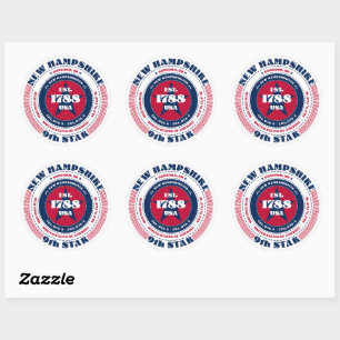 Patriotic New Hampshire Circle Design Sticker