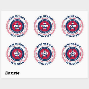 Patriotic New Mexico Circle Design Sticker