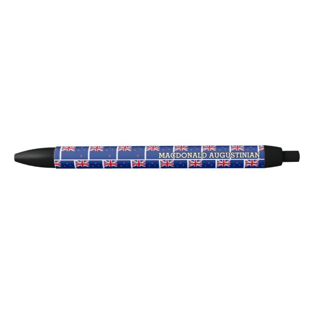 Patriotic NEW ZEALAND FLAG Personalized Black Ink Pen (Front)