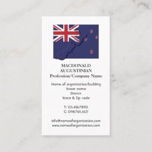 Patriotic   NEW ZEALAND FLAG   Photo Business Card