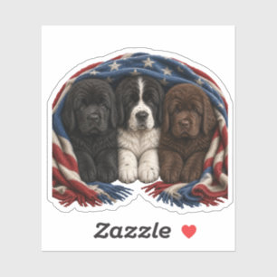 Patriotic Newfie Puppies – Customizable