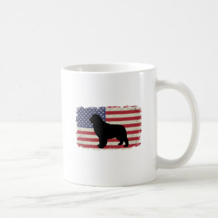 Patriotic Newfoundland DOG American Flag Vintage Coffee Mug
