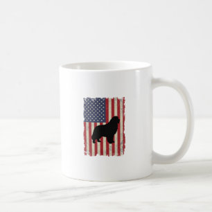 Patriotic Newfoundland DOG American Flag Vintage Coffee Mug