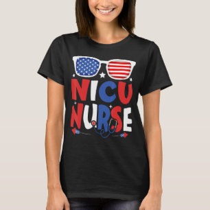 Patriotic Nicu Nurse 4th Of July American Sunglass T-Shirt