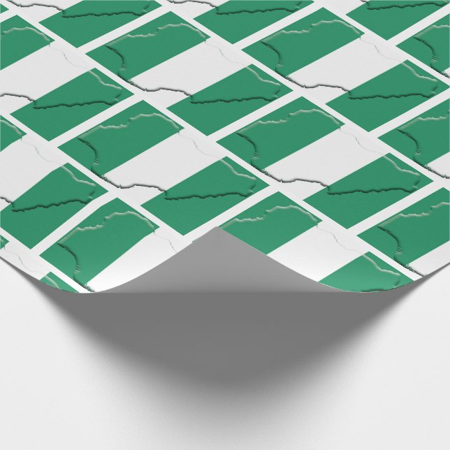 Patriotic NIGERIA FLAG MAP Wrapping Paper (Corner)