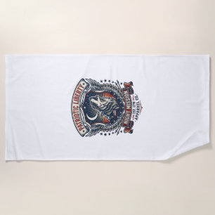 Patriotic Night Mission Patriot Wolf Military Insp Beach Towel