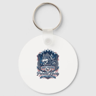 Patriotic Night Mission Patriot Wolf Military Insp Keychain