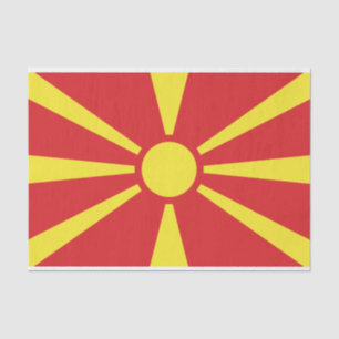 Patriotic North Macedonia Flag Tissue Paper