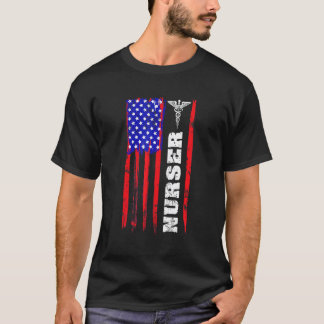 Patriotic Nurse 4th Of July American Flag Independ T-Shirt