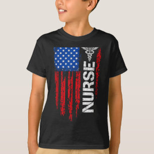 Patriotic Nurse American Flag Medical Pride T-Shirt
