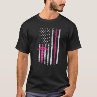 Patriotic Nurse  Flag Graduating School Rn Nurse T-Shirt