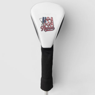 Patriotic Nurse USA Heart Stethoscope Shirt Design Golf Head Cover
