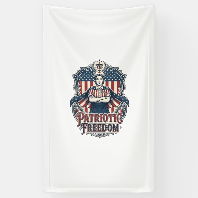 Patriotic Nurse Vector Graphic Tee_1 Banner (Vertical)