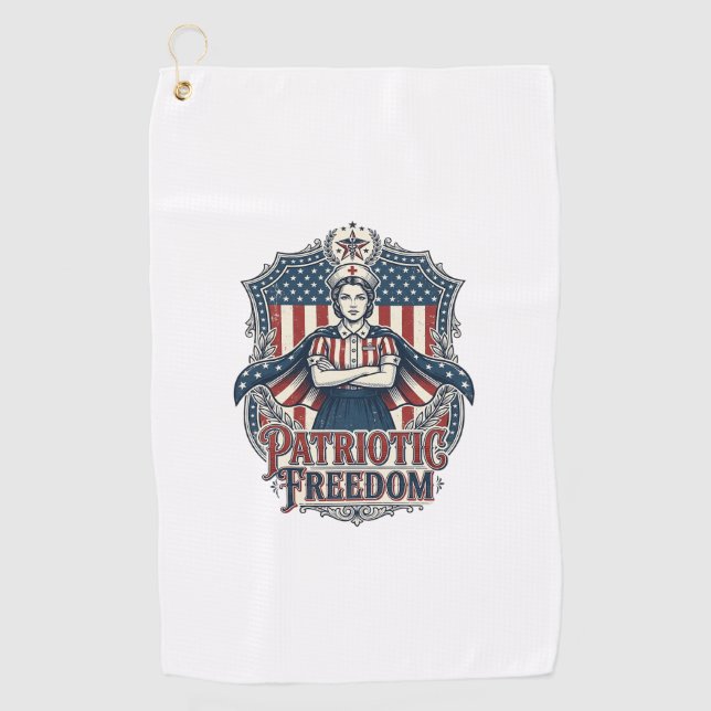 Patriotic Nurse Vector Graphic Tee_1 Golf Towel (Front)