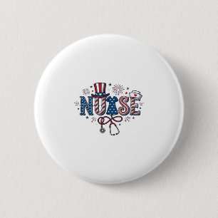Patriotic Nurse Vintage Engraving Vector Design_1 2 Inch Round Button