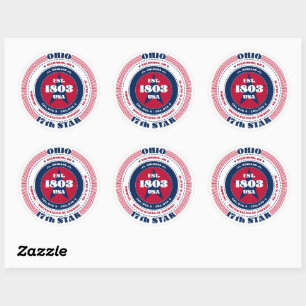 Patriotic Ohio Circle Design Sticker