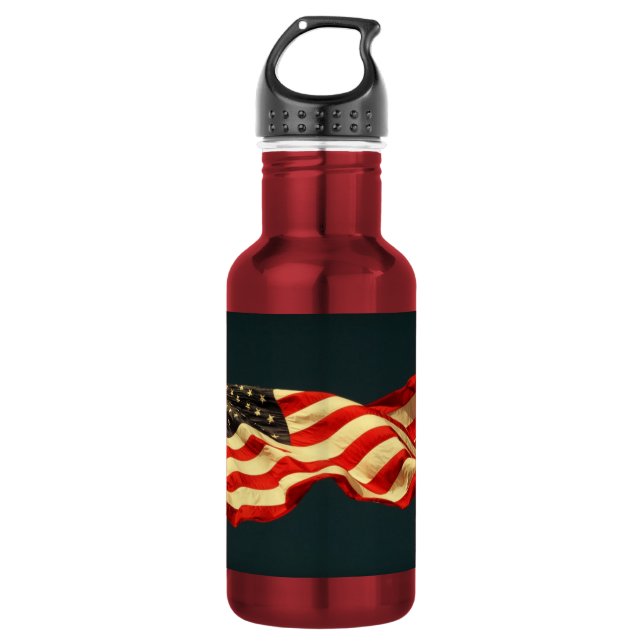 Patriotic Old Glory Stainless Steel Water Bottle (Front)