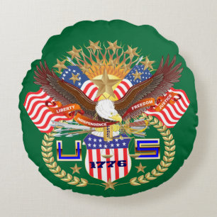 Patriotic or Veteran View About Design Round Pillow
