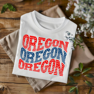 Patriotic Oregon Red and Blue Boho T-Shirt 