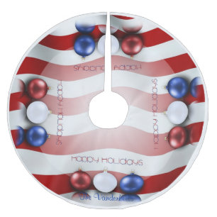 Patriotic Ornaments Christmas Tree Skirt