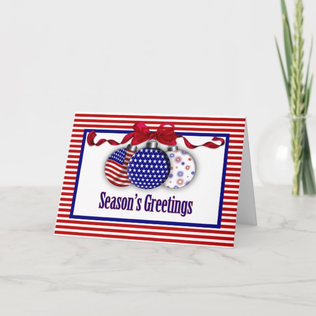 Patriotic Ornaments Greeting Card (Front)