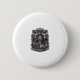 Patriotic Outlaw Skull Sheriff Dark Patriot Skelet 2 Inch Round Button