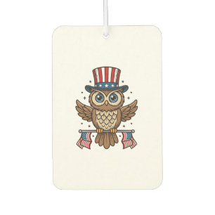 Patriotic Owl Vintage Engraving Graphic_1 Air Freshener
