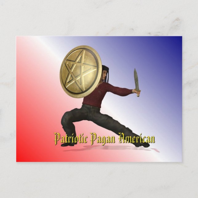 Patriotic Pagan American Postcard (Front)