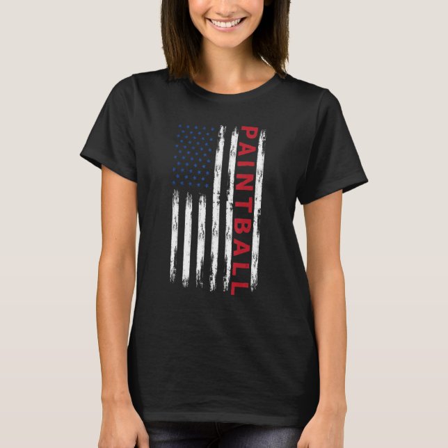 Patriotic Paintballer USA Flag Paintball T-Shirt (Front)