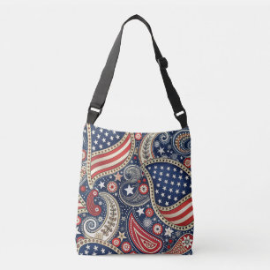 Patriotic Paisley Crossbody Bag
