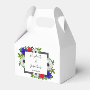 Patriotic Panda Anemone Wedding Favor Box