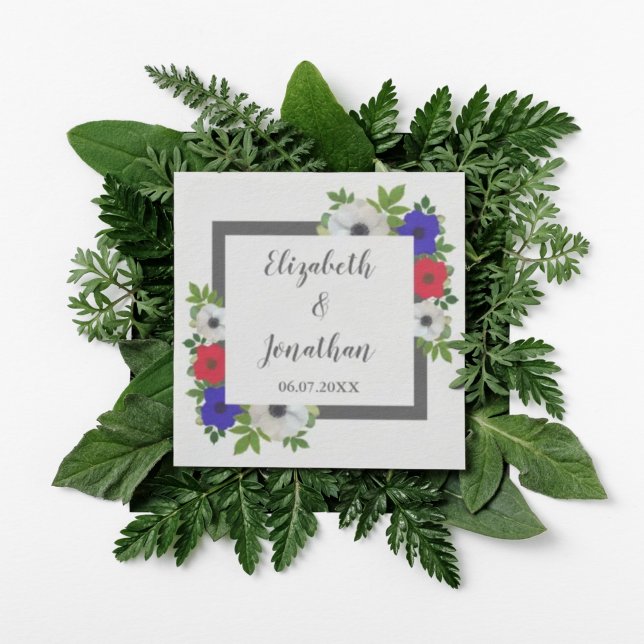 Patriotic Panda Anemone Wedding Napkin (Creator Uploaded)