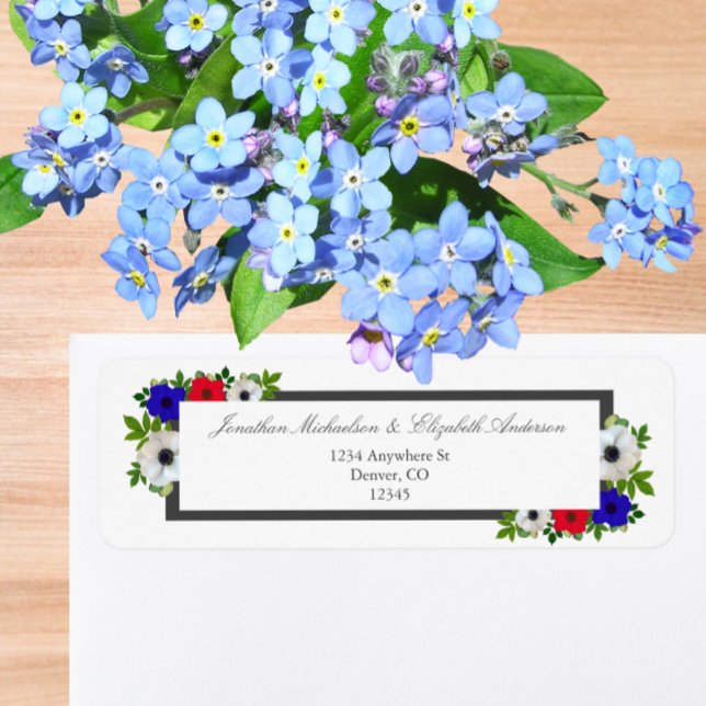 Patriotic Panda Anemone Wedding Return Address (Creator Uploaded)