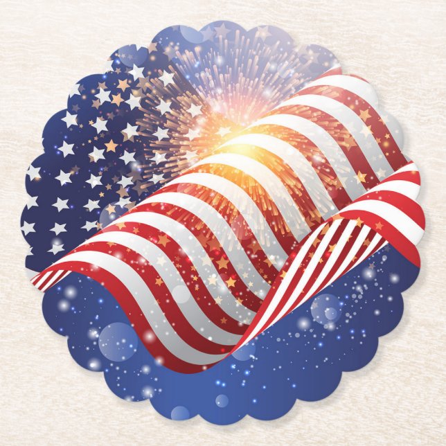 Patriotic Paper Coasters Set (Front)