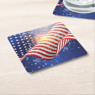 Patriotic Paper Coasters Set