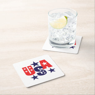 Patriotic Paper Drink Coaster