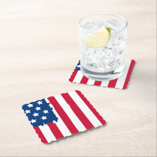 Patriotic Paper Drink Coaster